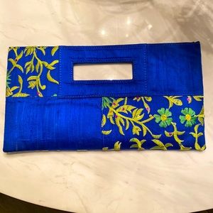 Blue Floral Clutch